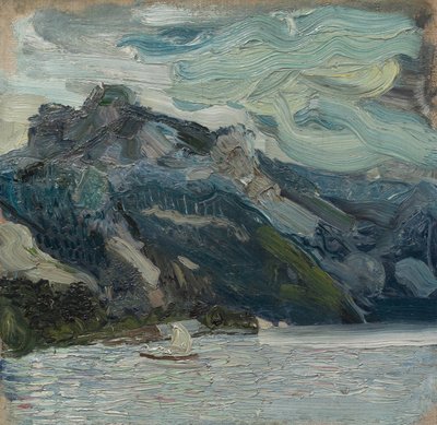 Lake Traun with Mountain Sleeping Greek Woman by Richard Gerstl